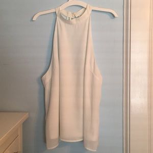 High neck white top from a boutique